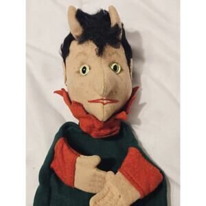 Vintage Schuco Devil Cloth Hand Puppet Germany 1950s Rare Glass Eyes Collectible